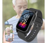 Fall Alert Devices for Elderly, Smart Watch for Seniors with HD Video Call, Fall Detection, GPS ＆ IP67 Waterproof, Gifts for Parents And Elders,Black