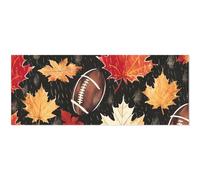 Fall American Football Wrapping Paper 2 Pack Autumn Maple Leaves Waterproof Tear-Resistant PP Craft Paper for Christmas Thnaksgiving Birthdays Holiday Presents Decorations