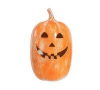 Fall and Halloween Indoor Pumpkin Decoration with Hollow Center for LED Light Display, Resin Crafted Ornament Adds Warm Glow to Living Spaces (22cm)