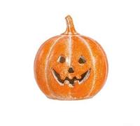Fall and Halloween Resin Pumpkin Decoration with Hollow Body to Accommodate LED Candles, for Adding a Cozy Glow to Indoor Spaces (14cm)