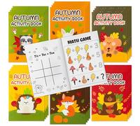 Fall Animal Activity Books for Kids - Autumn Theme Mini Games Coloring Book Set Bulk Mazes Word Search Word Scramble Games for Fall Thanksgiving Halloween Party Goodie Bags Stuffers Classroom Favors