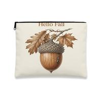 Fall Ants Insect Makeup Bag, Holiday Acorn Maple Cosmetic Travel Pouch for Women, Portable Small Canvas Zipper Organizer, Autumn Toiletry Bag 7x9 Inch