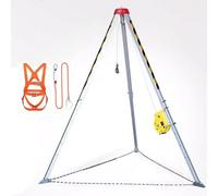 Fall Arrest Kit - 1800lbs Winch Tr Aluminum Confined Space Firefighting Tr with 7' Legs 98' Cable & Safe Belt for Power Engineering & Sewer Tunnel