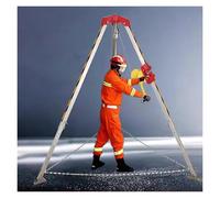 Fall Arrest Kits,1200lbs Aluminum Alloy Rescue Lifting Tripod with Hand Winch, Triangle Bracket Structure for Mining Rescue/Confined Space/Firefighting, Adjustable Height Life-Saving Equipm