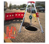Fall Arrest Kits,Lifting And Rescue Equipment for Limited Space Deep Well/Confined Space/Manhole, Rescue & Retrieval Tripod with Retractable Support Legs & Winch & Anti-falling Down Devic