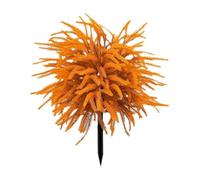 Fall Artificial Pumpkin Artificial Flowers,Outdoor Autumn Faux Maple Sphere Bushes with Ground Spike,Fake Plant with Orange Leaves for Garden,Halloween & Thanksgiving Decor