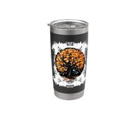Fall Autumn Falling Leaves with Tree and Butterfly Stainless Steel Insulated Tumbler