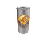 Fall Autumn Falling Leaves with Tree and Butterfly Stainless Steel Insulated Tumbler