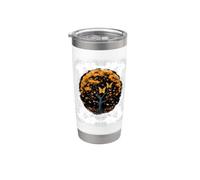 Fall Autumn Falling Leaves with Tree and Butterfly Stainless Steel Insulated Tumbler