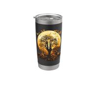Fall Autumn Falling Leaves with Tree and Butterfly Stainless Steel Insulated Tumbler