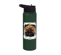 Fall Autumn Falling Leaves with Tree and Butterfly Stainless Steel Insulated Water Bottle