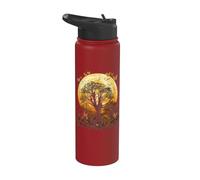 Fall Autumn Falling Leaves with Tree and Butterfly Stainless Steel Insulated Water Bottle