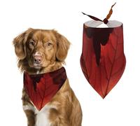 Fall Autumn Leaves Dog Bandanas for Feeding Grooming, Triangle Pet Bibs for Cats & Dogs Washable Fashion Pets Scarf for Party Travel 27.6 X 11.8 Inch