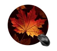 Fall Autumn Leaves Round Mouse Pad 7.8 Inch, Portable Gaming Mouse Mat with Non-Slip Rubber Base & Smooth Surface, Waterproof Mousepad for PC, Laptop, Computer, Office, Home