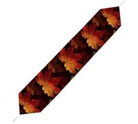 Fall Autumn Leaves Table Runner for Dining Table, Short Plush Runners Washable & Durable Tablerunner Modern Home Decor for Wedding, Kitchen, Holiday 229*33cm