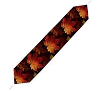 Fall Autumn Leaves Table Runner for Dining Table, Short Plush Runners Washable & Durable Tablerunner Modern Home Decor for Wedding, Kitchen, Holiday 178*33cm
