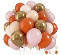Fall Balloons, Burnt Orange Pink Gold White Balloons for Autumn Decorations