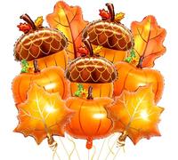 Fall Balloons Thanksgiving Balloons Pumpkin Pine Cones Maple Leaf Balloon for Fall Thanksgiving Autumn Harvest Themed Birthday Party Decorations 10 Pcs