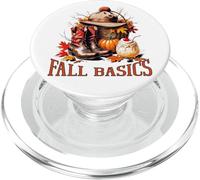 Fall Basics Western Pumpkin Hat Boots Ice Cream Basket Fun PopSockets PopGrip for MagSafe