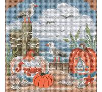 Fall Beach Beaded Counted Cross Stitch Kit Mill Hill 2022 Buttons & Beads Autumn MH142225