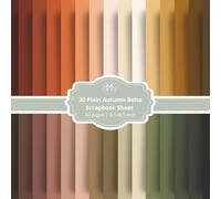 Fall Boho Solid Colors Scrapbook Paper Collection - 30 Double-Sided Sheets | 8.5 x 8.5 Boho Colored Craft Paper Book for Scrapbooking, Junk Journaling, Cardmaking, Decoupage & DIY Crafts