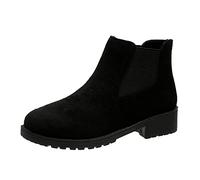 Fall+Boots+for+Women Cowgirl Boots for Women Low Heel Slip on Slouch Round Toe Ruched Suede Vintage Flats Ankle Booties Casual Comfortable Winter Fall Mid Calf Dress Short Shoes for Ladies