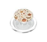 Fall Botanical Moon Moth Cottagecore Autumn Pumpkin Pattern PopSockets PopGrip for MagSafe