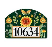 Fall Botanical Yard DeSign by Studio-M - 13.5" x 9.5" - All-Weather, Fall Magentic Vinyl Yard Sign, Addressable, House Number