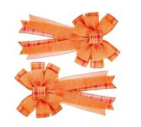Fall Bows for Wreaths - Fall Bows for Wreaths Decorations - 2 Piece Ribbons Holiday Seasonal Ornaments Supplies Decoration for Autumn Kitchen Front Door Wall Indoor Farmhouse Thanksgiving Harvest Home