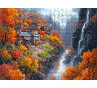 Fall Cabin Puzzle - 3000 Piece Jigsaw Puzzles for Adults - The Back Features Printed Letter Guides - The Pieces fit Together Snugly - Wooden Puzzles for Adults - Gifts Family 48.0 X 31.9 Inch s7h-152