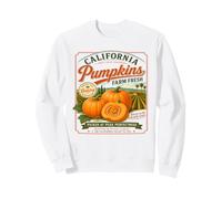 Fall California Pumpkins Vintage Harvest Farm Label Sweatshirt