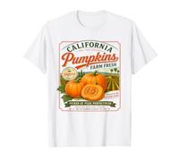 Fall California Pumpkins Vintage Harvest Farm Label T-Shirt