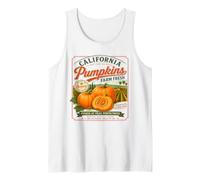 Fall California Pumpkins Vintage Harvest Farm Label Tank Top