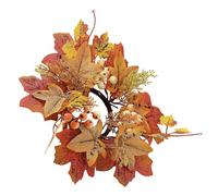 Fall Candle Rings Wreaths - 9.8Inch, Autumn Wreath | Harvest Day Ring Holder, Artificial Maple Leaves Wreath for Thanksgiving, Halloween Decorations, Harvest Festival