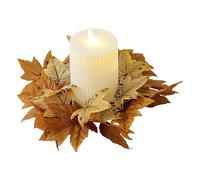Fall Candle Wreaths - Maple Farmhouse Candle Wreath,Artificial Candle Garland, Thanksgiving Candle Rings for Autumn, Farmhouse Halloween Centerpieces