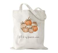 Fall Canvas Bags Fall is My Favorite Color Tote Bag for Women Reusable Cotton Handbag Grocery Bags for Shopping Market Autumn Theme Thanksgiving Party Gift for Women