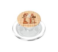 Fall Cat Ghost Cozy Autumn Plaid Cute Halloween Kittens PopSockets PopGrip for MagSafe