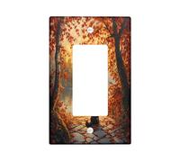 Fall Cocker Spaniel Dog Decorative Light Switch Cover Plate 1 Gang Single Rocker, Autumn Nature Scene Electrical Faceplate for Kitchen Bathroom, Puppy Switchcover Decor