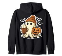 Fall Coffee Knitted Hat Ghost Halloween Men Women Zip Hoodie