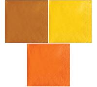 Fall Color Beverage Napkins, Yellow Orange Brown | 50 ea | 5" x 5" | 150 Ct
