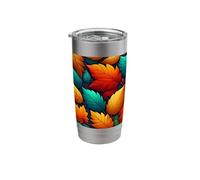 Fall Color Leaves Themed Autumn Colorful Fall Leaf Pattern Stainless Steel Insulated Tumbler