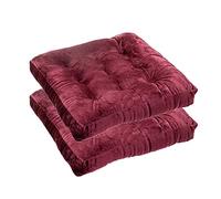 Fall Colors Chair Cushions 2 Pack Extra Large Dining Chair Pads Set Multifunctional Seat Cushions for Kitchen & Home Comfortable Wine Red Chair Pads