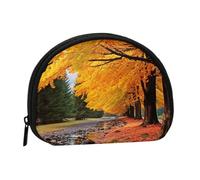 Fall Colors Coin Purse Personalized Coin Bag for Women Men Change Purse Small Wallets with Zipper Mini Shell Coin Pouch Outdoor Shopping Change Storage Bag Handbags Gifts