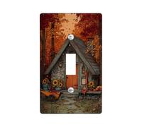 Fall Cottage Light Switch Cover Plates/Outlet Covers, Rustic Autumn House Design, Thermoplastic Wall Plates, Standard Size Single Toggle