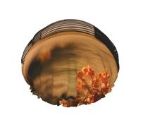 Fall Country Barn Printed Reusable Bathing Cap, Dual Layer Hair Cover For Long Thick Hair, 10.6in Headgear