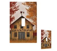 Fall Country Barn Wall Plate Cover Modern Decorative 1 Gang Light Switch Cover Unbreakable Receptacle Outlet Covers For Living Room Bedroom Home Decor Single Toggle