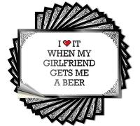Fall Cover Funny Sticker - I Love It When My Girlfriend Gets Me A Beer Aesthetic Durable Sticker Easy Apply for Adult Decor(12X18CM)
