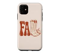 Fall Cowboy Boots Pumpkin Retro Groovy Western Autumn Case for iPhone 11
