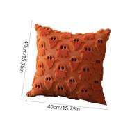 Fall Cushion Covers Autumn Pumpkin Throw Pillow Covers for Sofa Bed Couch Living Room Soft Plush Short Wool Velvet Farmhouse Pillowcases for Halloween 40x40cm Orange (CC)