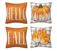 Fall Cushion Covers, Fall Cushion Covers | Fall Decorative Cushion Covers 18x18,Set of 4 Maple Pumpkin Cushion Covers, Hello Fall Cushion Covers for ca